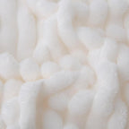 Cream White Fleece Throw Blanket 108”×90” - Image 4