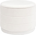 23" Upholstered Round Velvet Ottoman by CAIPINFUL