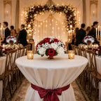 BLOSMON Fake Flowers Ball Wedding Centerpieces 2 Pcs Crimson Rose Babys Breath Artificial Flowers Center Pieces Decoration for Table Silk Kissing Floral Bouquet Arrangements for Home Party DIY Decor - Image 6