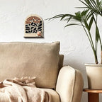 Boho Abstract Floral Wall Shelf, Abstract Minimalist Flower Wooden Hanging Floating Shelves, Neutral Modern Floral Hanging Shelf Wall Decor for Living Room Bedroom Bathroom - Image 4