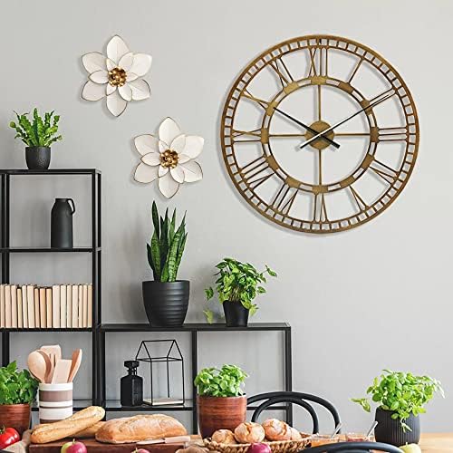 Metal Flower Wall Art Decor, 10“ Rustic Modern Floral Sculpture, Distressed Iron Wall Hanging Home Decoration Accent Artworks for Indoor Kitchen Bedroom Living Room Office Outdoor Garden Patio - Image 6