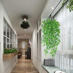 Artificial Hanging Vine, Sweet Potato Leaves Plastic Plants Greenery Faux Ivy Garland Fake Plant UV Resistant for Indoor Outdoor Garden Door Wall Baskets Wedding Party Table Decoration Green 4 Pcs - Image 4