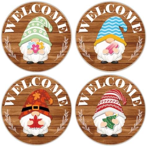Interchangeable Gnome Welcome Sign Fall Halloween Decor, Russety - Image 3