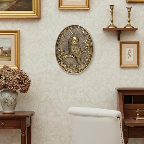 Vintage Owl Wall Sculpture,Antique Wall Decor,William Morris Wall Art - Image 5