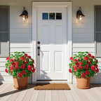Artificial Geraniums for Outdoors, 8 Stems 17.7 Inch Red Faux Geranium Bush Fake Flowers UV Resistant Fall Porch Patio Garden Planter Window Box Indoor Decor, Pot Not Included - Image 3