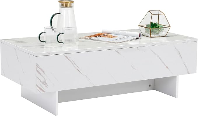 COSVALVE 41" Marble White Cool Coffee Table - Image 4