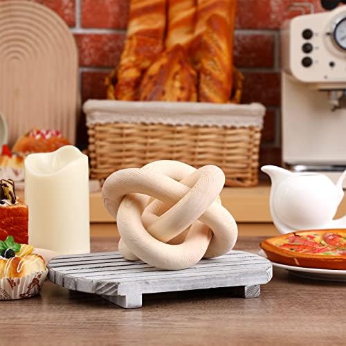 Yalikop 3 Link Wood Knot Decor Rustic Table Shelf Accents, Natural - Image 6