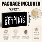 3x5 Encouragement Wooden Block Sign, You Got This, Black Background - Image 2