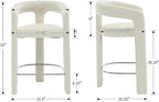 HNY 26 Inch Velvet Modern Tall Barrel Bar Stools Set of 2, Upholstered Barstools - Image 2