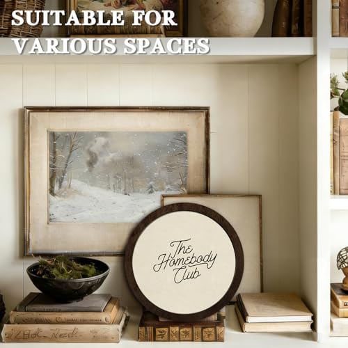 CFFJLHN The Homebody Club Wall Art, Retro Motivational Wall Decor Positive Affirmations Wall Decor,Inspirational Retro Wooden Round WallDecor for Home Bedroom Dorm, NewspaperWall Art 10x10 - Image 6