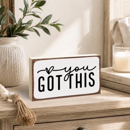 3x5 Encouragement Wooden Block Sign, You Got This, Rustic - Image 4