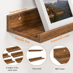 36inch Long Floating Shelves for Wall Decor, 5-Set Shelves with Lip, Brown - Image 4