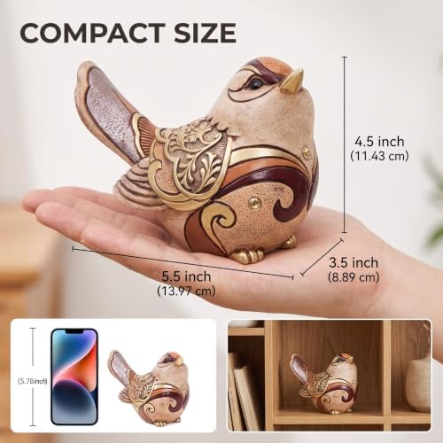Bird Figurines For Home Decor,Bird Statue Sculpture For Shelf Decor Accents,Boho Bird Decorations For Table Office Living Room Bedroom,Retro Animal Statues Decorative Bird Gifts For Bird Lovers Women - Image 2