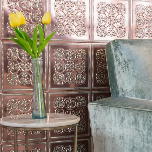 Peel and Stick Metal Backsplash Tiles, Patina Copper, 10-Pack - Image 6