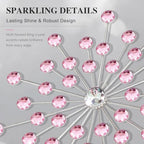 ZEXUIRU 4 Set Silver Starburst Wall Art for Home Decor Metal Bling Crystal Rhinestones Sunburst Wall Decor Sparkling Rhinestone Art Accent Silver - 13 in - Image 5