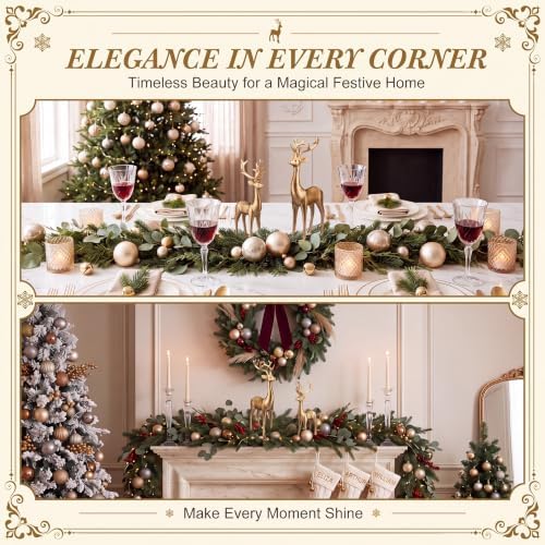Thyle 2 Pcs Christmas Reindeer Figurines Decor, 9"x 6" Resin Standing Deer - Image 4