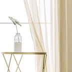 MIULEE 2 Panels Sheer Curtains for Living Room 54 X 108 Inches Beige | Window - Image 5