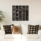 Blulu 5 Pieces Wooden Wall Art Hollow Carved Panels Home Decor - Image 4