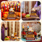 Yuntau 4 Pcs Rosh Hashanah Table Decor Wood Sign Jewish Tiered Tray Decor - Image 4