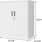 Wanfu Metal Storage Cabinet, Utility Room-White - Image 3