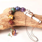 7 Chakra Stones Healing Crystals Hanging Ornament Chakra Tassel Christmas Ornaments Pendulum Good Luck for Home Decoration - Image 3