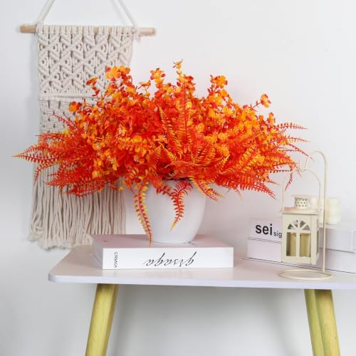 RECUTMS Fall Artificial Flowers for Outdoors,Orange Gold Fake Plants Flower - Image 3