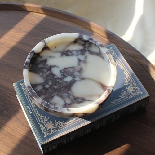 Natural Marble Tray with Legs, Vanity Decorative Tray for Countertop Organizer, Catchall Tray for Perfume, Candles, Jewelry Dish - Image 5