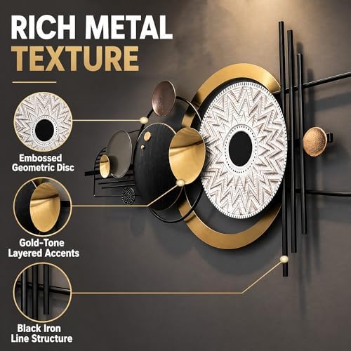 JFUJFU Large Modern 3D Wall Art Metal Sculpture for Home & Office - Image 3