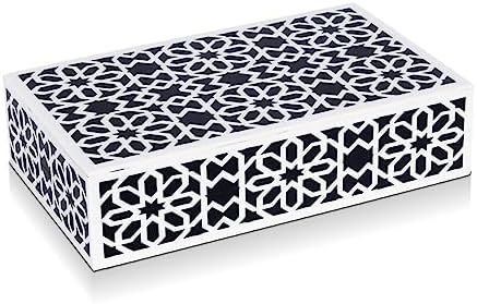 Handicrafts Home Black Large Decorative Storage Box with Lid, 10x6x2.5 In by HandicraftsHome