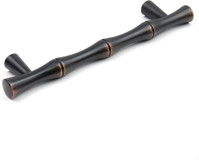 2PCS Bamboo Zinc Alloy Cabinet Handles, 3.8 Inch Hole Distance Black and Red - Image 5