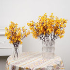 8Pcs Artificial Fall Flowers Real Touch Fake Yellow Silk Flower Decorations - Image 4