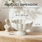 Pedestal Decorative Bowl Home Decor, 8" Footed Ruffle Fruit Bowl - Image 5