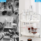 FSyueyun 2-Tier Corner Bathroom Counter Organizer, Vanity Tray, Silver - Image 5