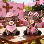 Wesiti 2 Pcs Highland Cow Figurines Resin Farmhouse Coffee Decor Statues - Image 5