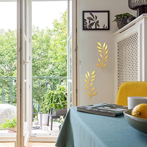 Zhengmy 2 Pcs Metal Leaf Wall Art Vine Branch Decor,Gold - Image 6