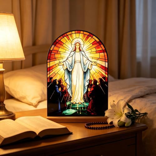 KOMI Catholic Icon Virgin Mary Stand Ornament Statue Acrylic Home Altar Decor Christian Gifts - Image 6