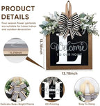 Ultra Large 14'' Last Name All Year Round Front Door Wreath with 26 Initial Letter Welcome Sign All Seasons Eucalyptus Garland and Bow Wreaths for Front Door Porch Farmhouse Decoration (L) - Image 4