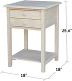 International Concepts, 25.6"H Rectangular Lamp/ End/ Side Table, 2 Drawers - Image 3