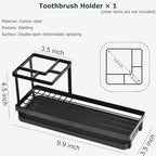 Toothbrush Holders for Bathrooms, 4 Slots Metal Tooth Brushing Organizer - Image 2