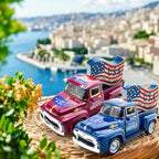 Patriotic Vintage Metal Truck Decor, 5.7-Inch USA Flag Pickup Accent - Image 2
