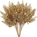 CATTREE Artificial Plants Christmas Decoration, Plastic Golden Boston Plant Fake Simulation Fern Leaves for Wedding Bridal Bouquet Party Indoor DIY Home Office Table Centerpieces Decor - Gold 4 Pack by CATTREE