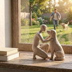 Adjustable Minimalist Dog and Human Resin Sculpture for Home Shelf Decor - Image 5