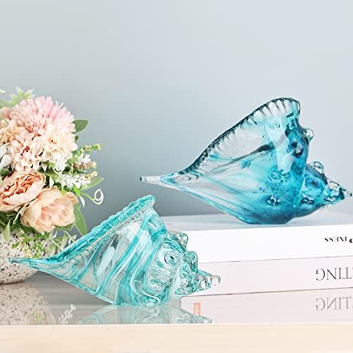 Blown Glass Conch Statues - Modern Glass Art, Conch Decorative Statues for Dining Tables, Entryways, Coffee Tables, Living Rooms, Kitchens, Shelf Fillers - Image 6