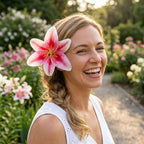 20PCS 6" Large Fake Lily Flower Heads, Realistic Stamens Artificial Flowers for Crafts Cake Wedding Decor (Dark Pink) - Image 2
