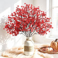 Uieke 6 Pcs Babys Breath Artificial Flowers Bulk Silk Red Faux Flowers Real Touch Gypsophila Bouquet for Christmas Halloween Home Wedding Decoration by Uieke