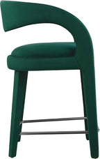 Modway EEI-6566-GRN-BLK Pinnacle Performance Velvet Counter Stool Set of Two - Image 4
