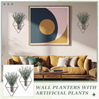 Jexine 4 Pcs Hanging Artificial Planters Wall Decor, Bronze, Eucalyptus - Image 6