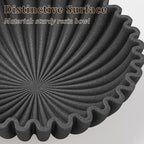LIN CHUAN Ruffle Decorative Bowl, Large Fruit Bowl, Artificial Stone BLack - Image 6