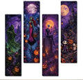 Retro Halloween Decor,4 Pcs Halloween Hanging Signs,Rustic Wood Wall Decor by SUSZDOU