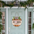 HOMCDALY Interchangeable Welcome Sign for Front Door with 14 Changeable Icons, Door Wreaths for Front Door with 12 LED Lights, Farmhouse Rustic Welcome Door Hanger Wall Sign, Porch Decorations(White) - Image 7
